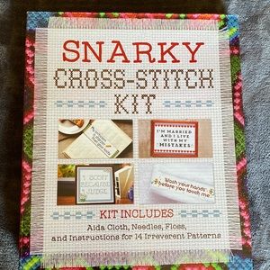 Snarky Cross Stitch Kit-New open box, Bonus embroidery hoop added!